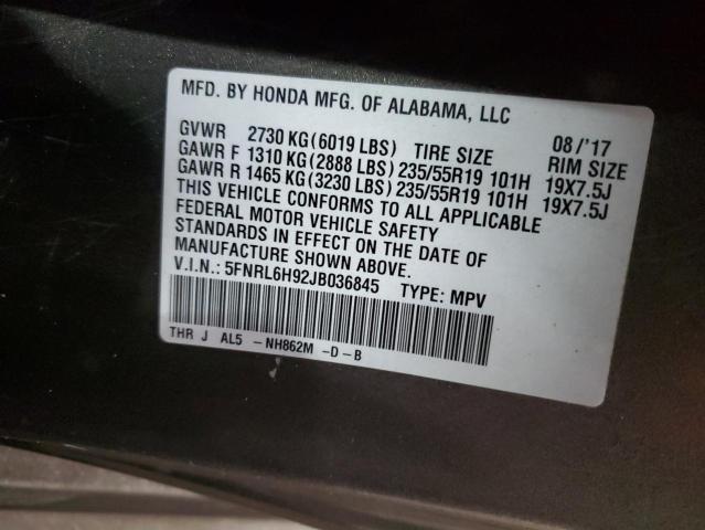 Photo 13 VIN: 5FNRL6H92JB036845 - HONDA ODYSSEY EL 