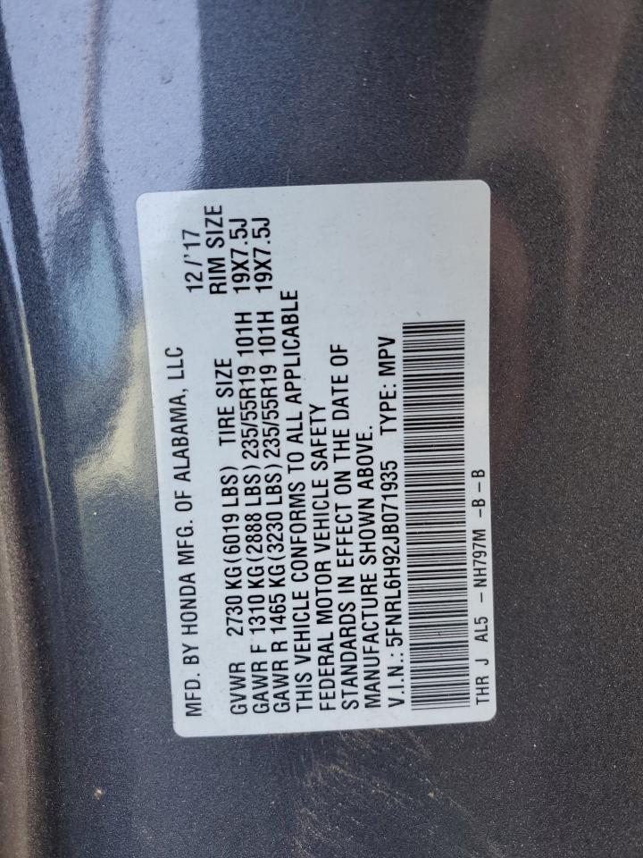 Photo 13 VIN: 5FNRL6H92JB071935 - HONDA ODYSSEY 