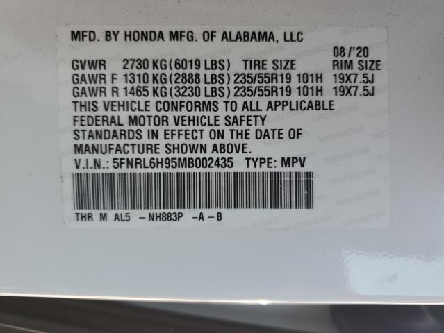 Photo 12 VIN: 5FNRL6H95MB002435 - HONDA ODYSSEY EL 