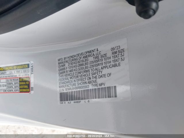 Photo 8 VIN: 5FNRL6H96RB005903 - HONDA ODYSSEY 