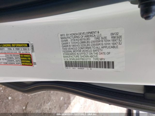 Photo 8 VIN: 5FNRL6H97PB012713 - HONDA ODYSSEY 