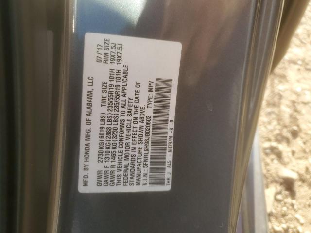 Photo 13 VIN: 5FNRL6H98JB020603 - HONDA ODYSSEY EL 