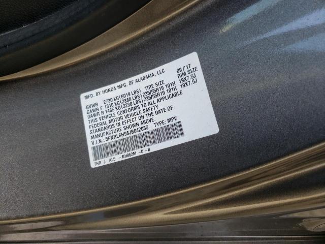 Photo 9 VIN: 5FNRL6H98JB042035 - HONDA ODYSSEY EL 