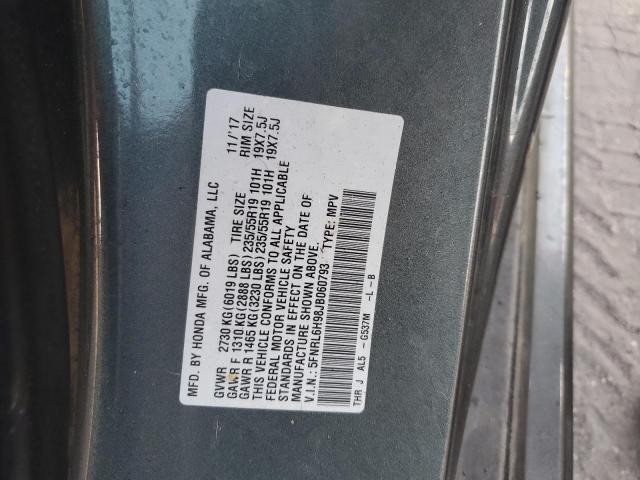 Photo 12 VIN: 5FNRL6H98JB060793 - HONDA ODYSSEY EL 