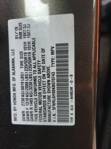 Photo 12 VIN: 5FNRL6H98KB070743 - HONDA ODYSSEY EL 