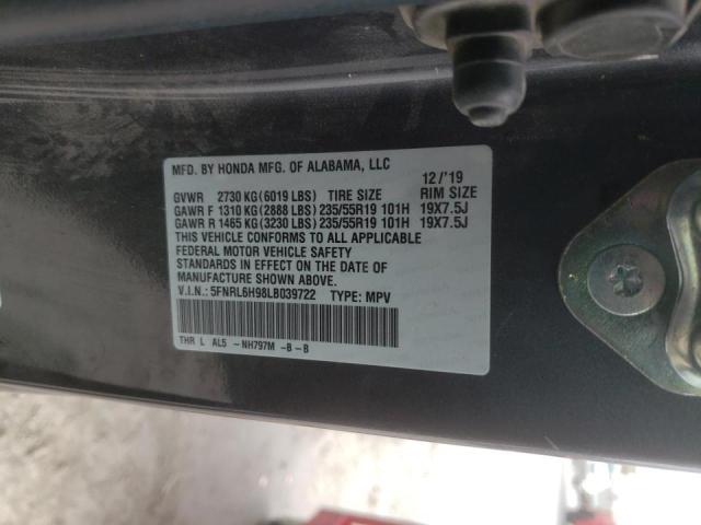 Photo 9 VIN: 5FNRL6H98LB039722 - HONDA ODYSSEY EL 