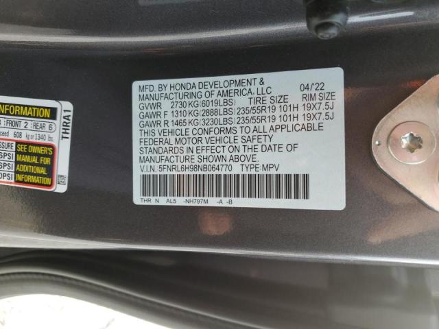 Photo 9 VIN: 5FNRL6H98NB064770 - HONDA ODYSSEY EL 