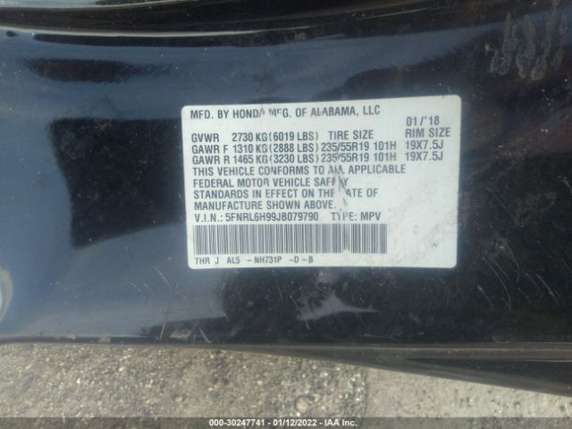 Photo 8 VIN: 5FNRL6H99JB079790 - HONDA ODYSSEY 