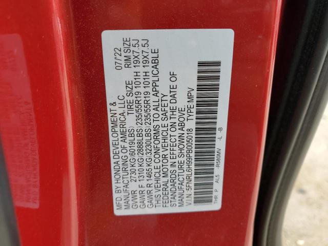 Photo 12 VIN: 5FNRL6H99PB005018 - HONDA ODYSSEY EL 