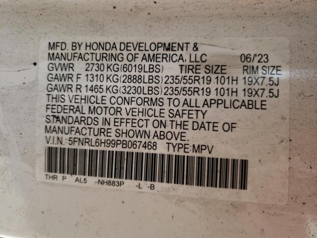 Photo 12 VIN: 5FNRL6H99PB067468 - HONDA ODYSSEY 