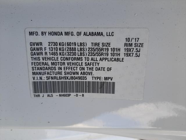 Photo 9 VIN: 5FNRL6H9XJB049035 - HONDA ODYSSEY EL 