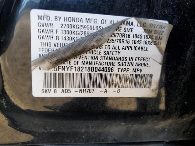 Photo 12 VIN: 5FNYF18218B044096 - HONDA PILOT VP 