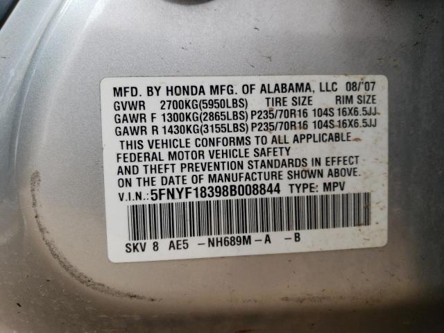 Photo 12 VIN: 5FNYF18398B008844 - HONDA PILOT 