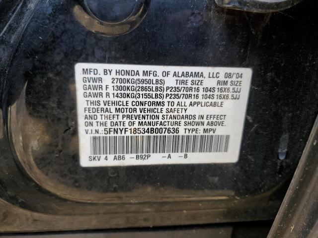 Photo 12 VIN: 5FNYF18534B007636 - HONDA PILOT 