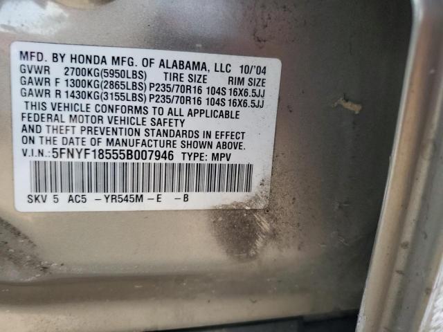 Photo 11 VIN: 5FNYF18555B007946 - HONDA PILOT 