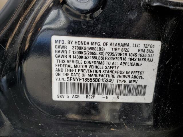 Photo 11 VIN: 5FNYF18555B015349 - HONDA PILOT 