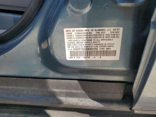 Photo 12 VIN: 5FNYF18558B009359 - HONDA PILOT EXL 