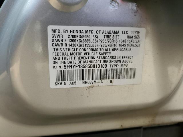 Photo 11 VIN: 5FNYF18585B010100 - HONDA PILOT 