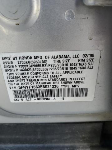 Photo 13 VIN: 5FNYF18635B021336 - HONDA PILOT 