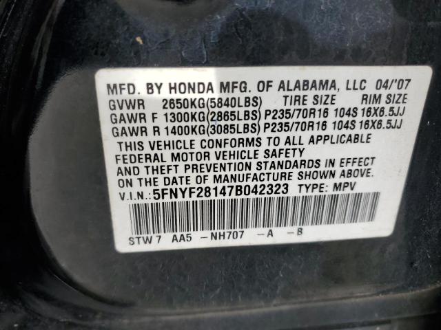 Photo 11 VIN: 5FNYF28147B042323 - HONDA PILOT 