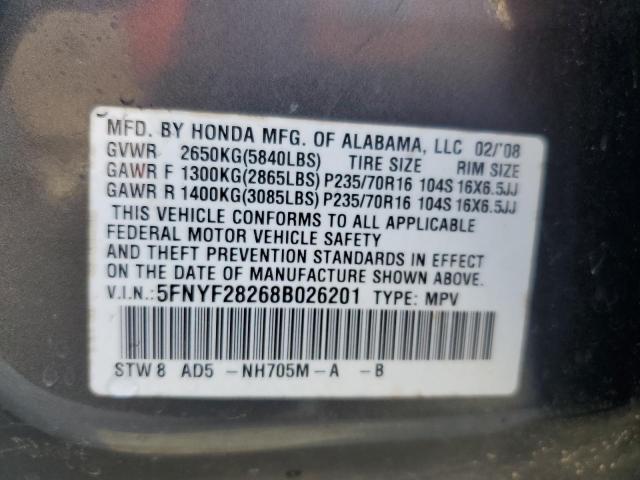 Photo 11 VIN: 5FNYF28268B026201 - HONDA PILOT 