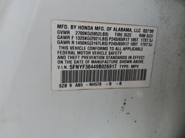 Photo 12 VIN: 5FNYF38449B026917 - HONDA PILOT EX 