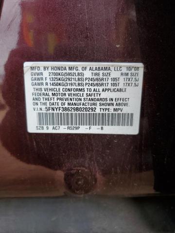 Photo 13 VIN: 5FNYF38629B020292 - HONDA PILOT 