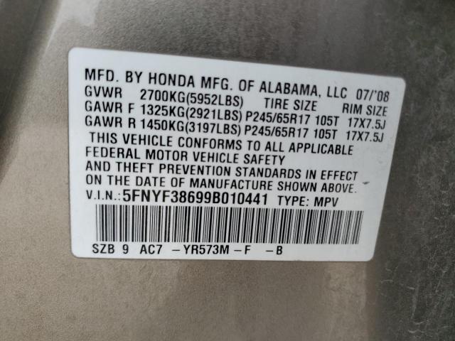 Photo 12 VIN: 5FNYF38699B010441 - HONDA PILOT 