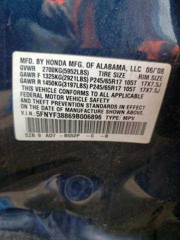 Photo 11 VIN: 5FNYF38869B006896 - HONDA PILOT 