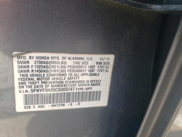 Photo 13 VIN: 5FNYF3H20CB009747 - HONDA PILOT LX 