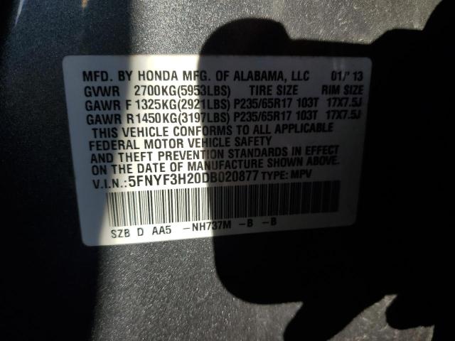 Photo 11 VIN: 5FNYF3H20DB020877 - HONDA PILOT 