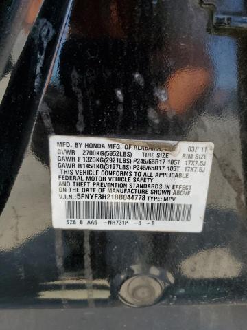 Photo 12 VIN: 5FNYF3H21BB044778 - HONDA PILOT LX 