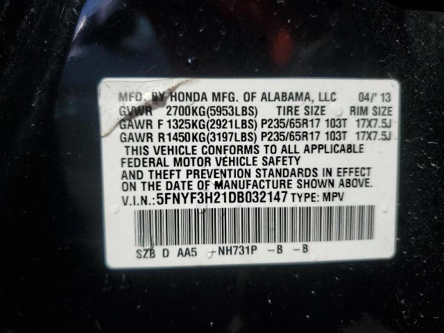 Photo 12 VIN: 5FNYF3H21DB032147 - HONDA PILOT LX 