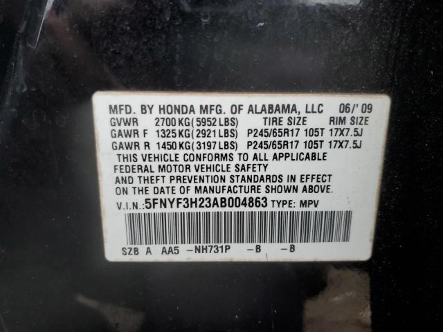 Photo 12 VIN: 5FNYF3H23AB004863 - HONDA PILOT LX 