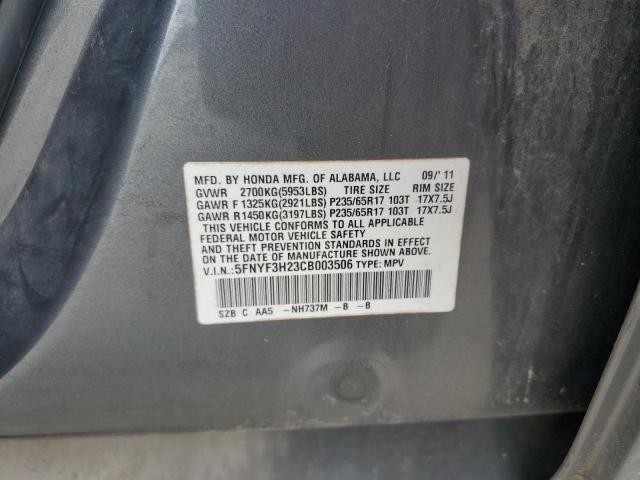 Photo 12 VIN: 5FNYF3H23CB003506 - HONDA PILOT LX 