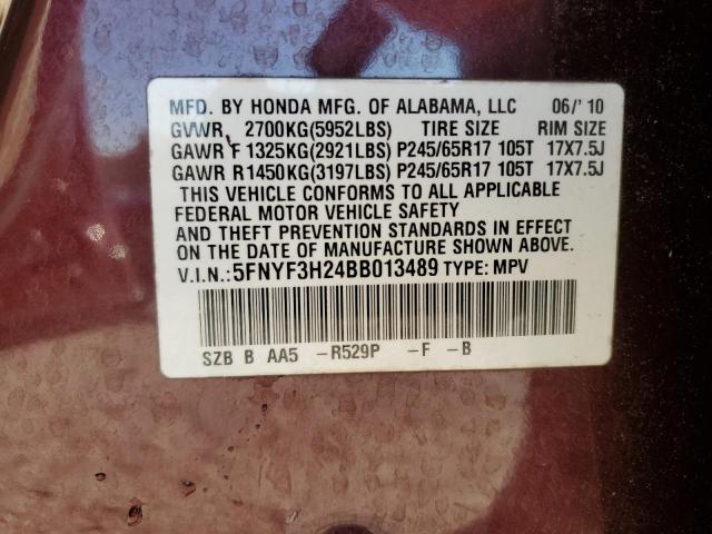 Photo 12 VIN: 5FNYF3H24BB013489 - HONDA PILOT 