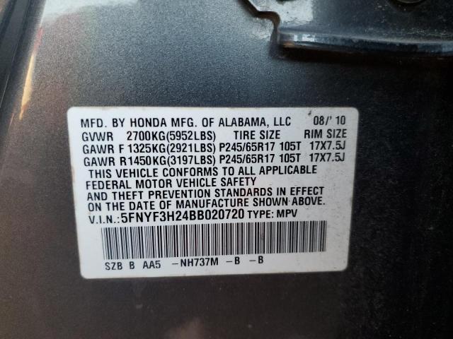 Photo 9 VIN: 5FNYF3H24BB020720 - HONDA PILOT LX 