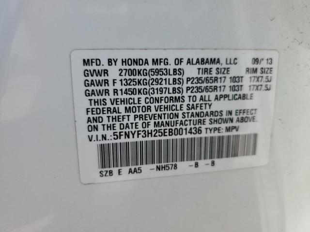 Photo 12 VIN: 5FNYF3H25EB001436 - HONDA PILOT LX 