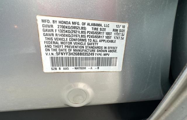 Photo 9 VIN: 5FNYF3H26BB035249 - HONDA PILOT 