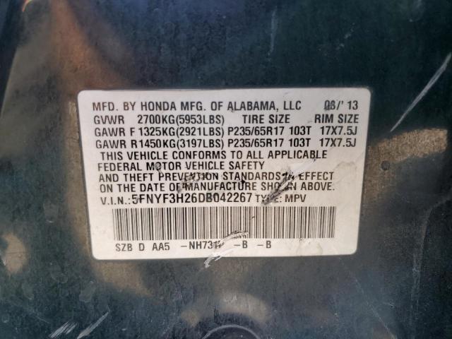 Photo 13 VIN: 5FNYF3H26DB042267 - HONDA PILOT 