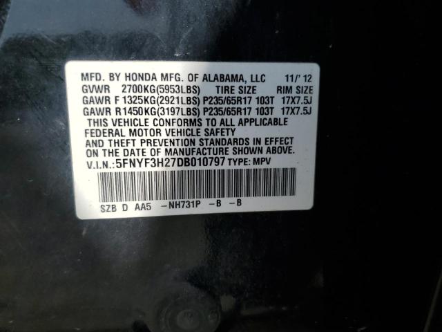 Photo 13 VIN: 5FNYF3H27DB010797 - HONDA PILOT LX 