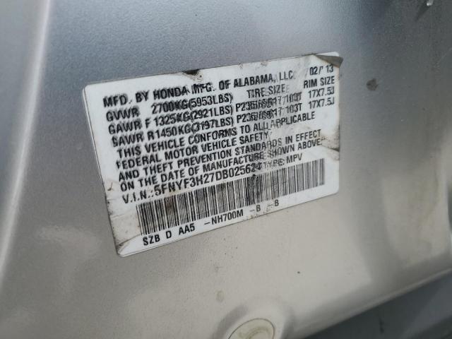 Photo 11 VIN: 5FNYF3H27DB025624 - HONDA PILOT 