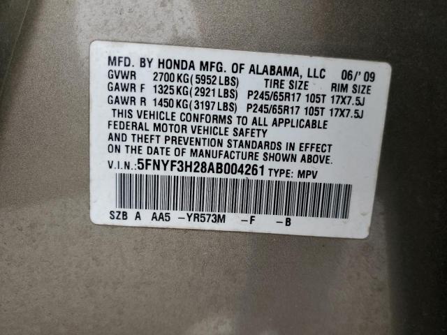 Photo 12 VIN: 5FNYF3H28AB004261 - HONDA PILOT LX 