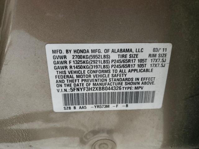 Photo 12 VIN: 5FNYF3H2XBB044326 - HONDA PILOT LX 