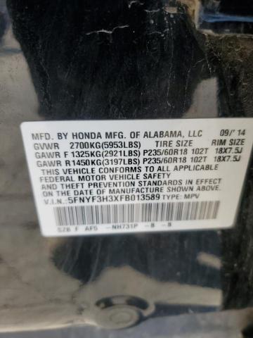 Photo 12 VIN: 5FNYF3H3XFB013589 - HONDA PILOT SE 