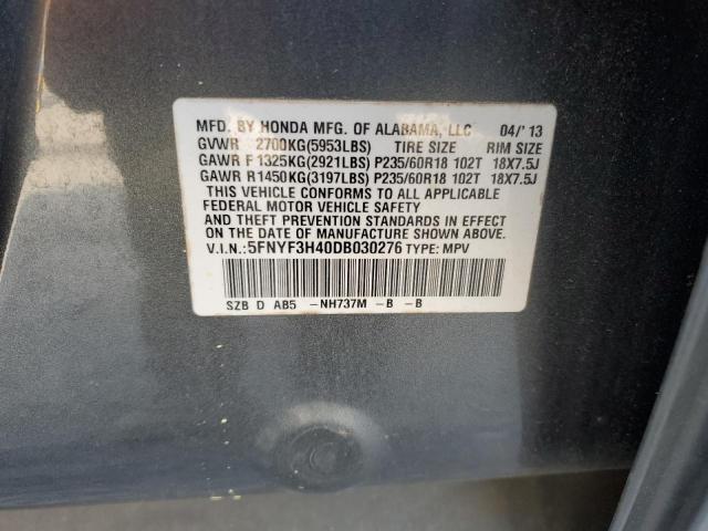 Photo 12 VIN: 5FNYF3H40DB030276 - HONDA PILOT 