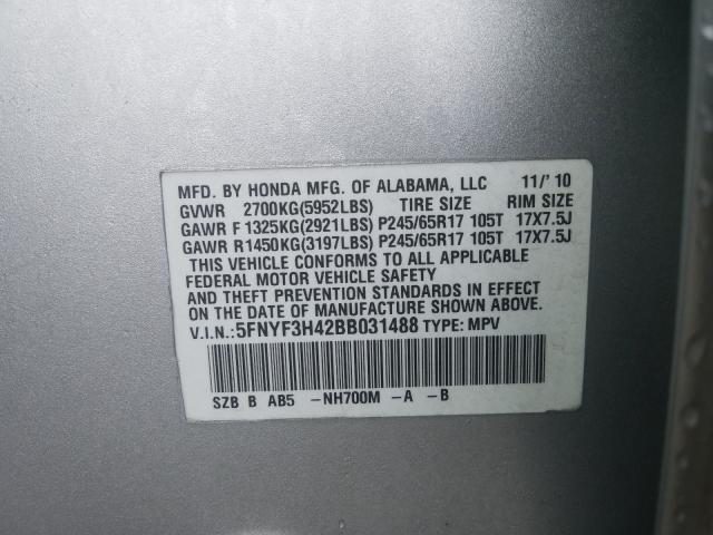 Photo 9 VIN: 5FNYF3H42BB031488 - HONDA PILOT EX 