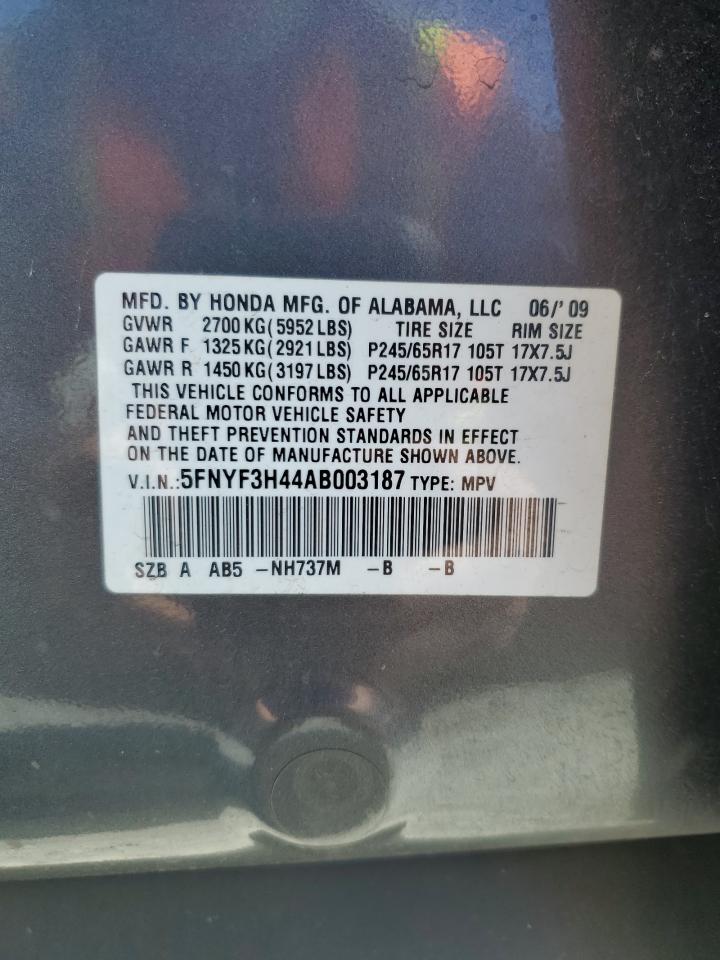 Photo 11 VIN: 5FNYF3H44AB003187 - HONDA PILOT 