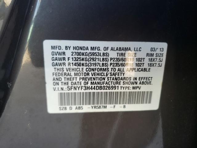 Photo 9 VIN: 5FNYF3H44DB026991 - HONDA PILOT EX 