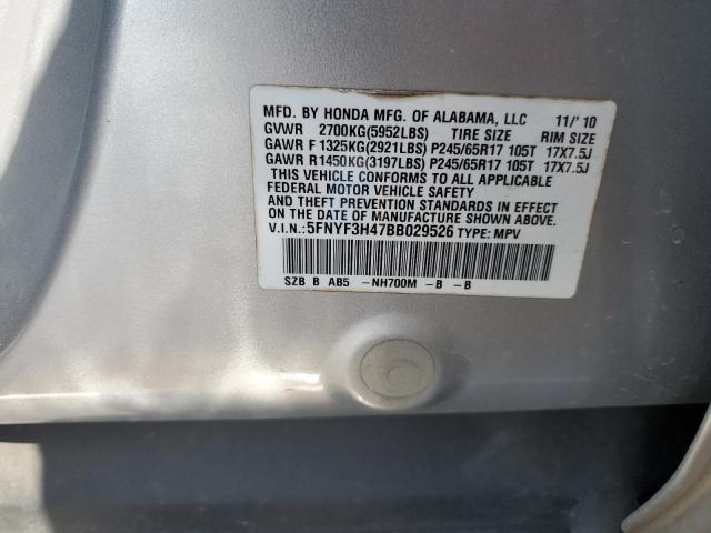 Photo 13 VIN: 5FNYF3H47BB029526 - HONDA PILOT EX 